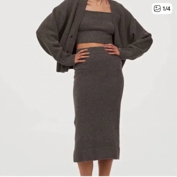 H&M 3 pc Skirt Top Sweater Set XS S - Picture 1 of 8